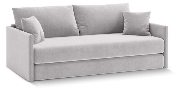 Jasnoszara aksamitna rozkładana sofa 209 cm Shannon – Cosmopolitan Design