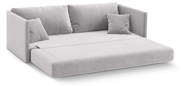 Jasnoszara aksamitna rozkładana sofa 209 cm Shannon – Cosmopolitan Design