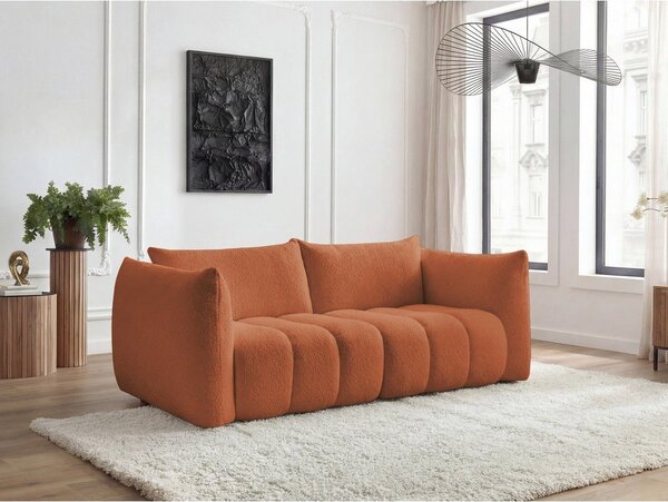Pomarańczowa sofa z materiału bouclé 234 cm Azra – Bobochic Paris
