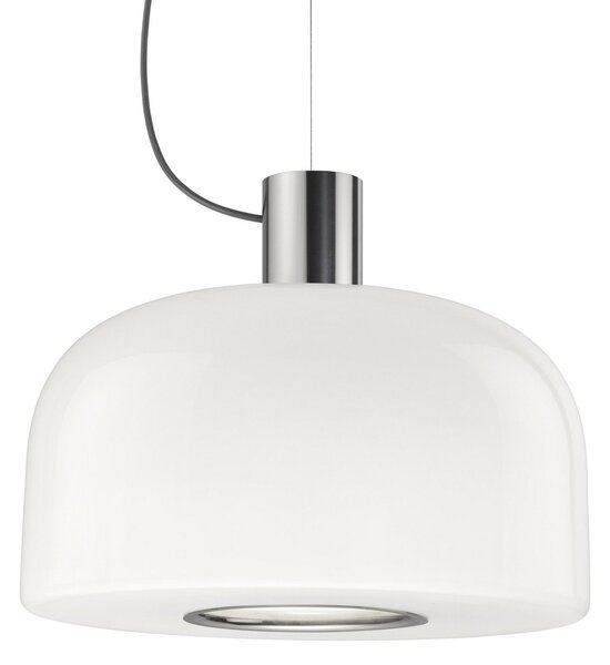 Lampa Wisząca FLOS, Bellhop Glass S2, ściemnialny, biały, salon, szkło