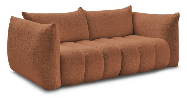 Pomarańczowa sofa z materiału bouclé 234 cm Azra – Bobochic Paris