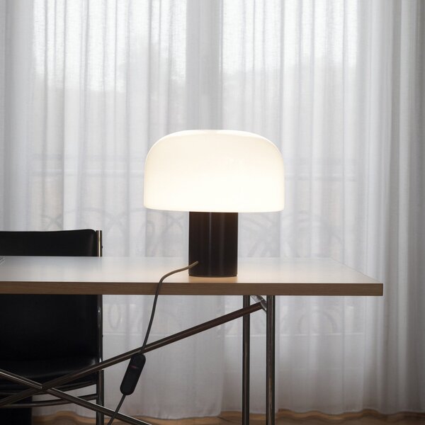 Lampa Stołowa FLOS, Bellhop Glass T, ściemnialny, biały, salon, szkło