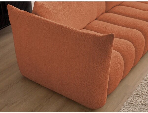 Pomarańczowa sofa z materiału bouclé 234 cm Azra – Bobochic Paris