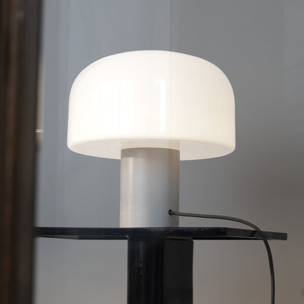Lampa Stołowa FLOS, Bellhop Glass T, ściemnialny, biały, salon, szkło