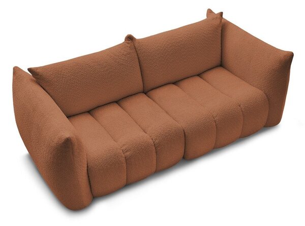 Pomarańczowa sofa z materiału bouclé 234 cm Azra – Bobochic Paris
