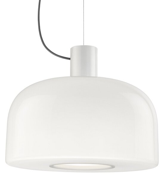 Lampa Wisząca FLOS, Bellhop Glass S2, ściemnialny, biały, salon, szkło