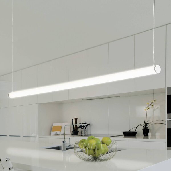 TECNICO by Sforzin Lampa wisząca Pirgos, możliwość ściemniania, biały / opal, salon / jadalnia, tworzywo sztuczne, nowoczesny