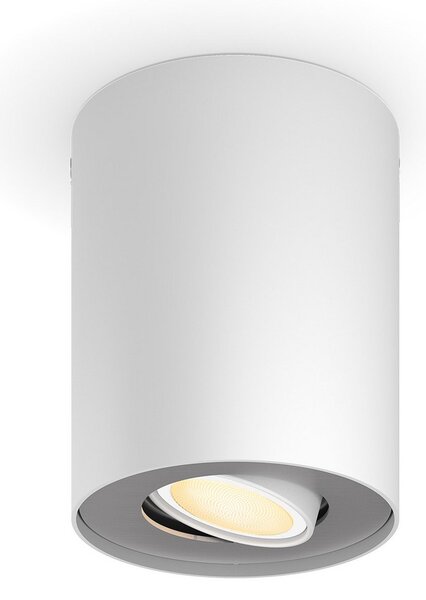 Lampa Sufitowa Philips Hue, Philips Hue Pillar, ściemnialny, biały, salon, metal, nowoczesny