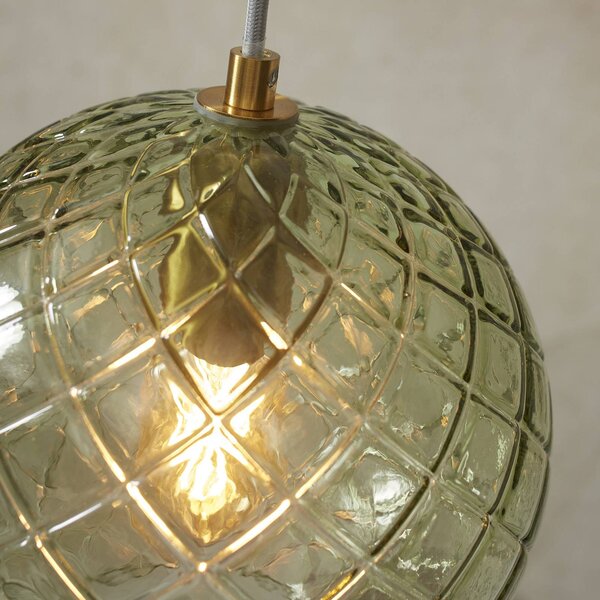 IT´S ABOUT ROMI Lampa wisząca szklana Venice, możliwość ściemniania, zielony, salon / jadalnia, szkło, vintage