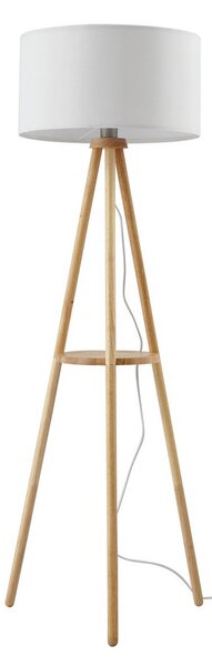 Lampa Podłogowa Lindby, Adamio, biały, salon, tkanina | tekstylia, dworkowy | rustykalny