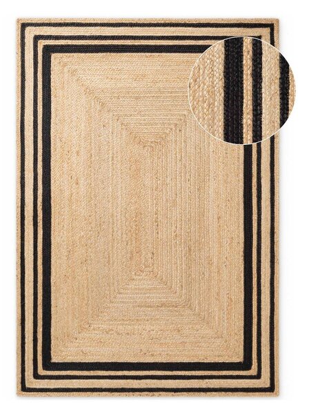 Czarno-naturalny ręcznie tkany dwustronny dywan z juty 120x170 cm Jutta – Hanse Home