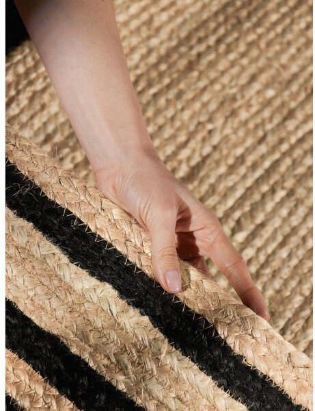 Czarno-naturalny ręcznie tkany dwustronny dywan z juty 120x170 cm Jutta – Hanse Home