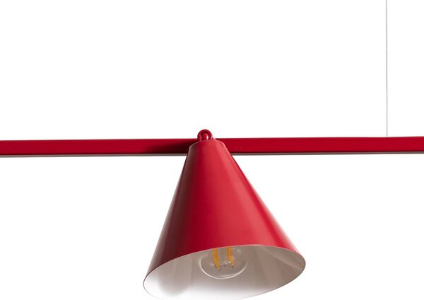Lampa wisząca Hängeleuchte Form 4 ALDEX, możliwość ściemniania, czerwony, salon / jadalnia, metal, nowoczesny