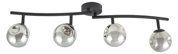 Lampa Sufitowa Lindby, Valentina, ściemnialny, szary, salon, szkło, nowoczesny