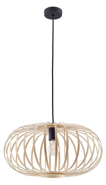 Lampa Wisząca Lindby, Lielle, ściemnialny, drewniany, jadalnia, bambus, dworkowy | rustykalny