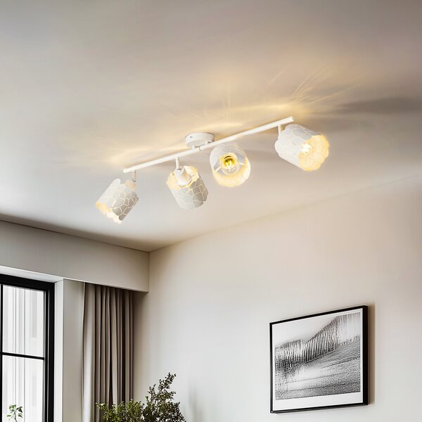 Lampa Sufitowa Lindby, Aralena, ściemnialny, biały, salon, metal, nowoczesny