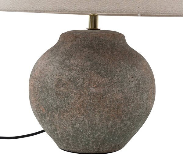 Lampa stołowa Thalorin Lucande, brązowy / rdzawy, salon / jadalnia, ceramika, skandynawski