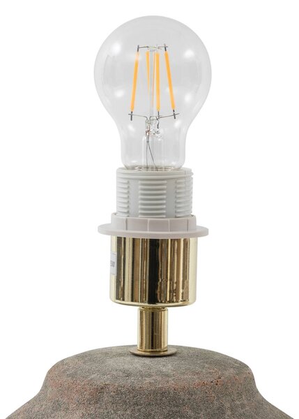 Lampa stołowa Thalorin Lucande, brązowy / rdzawy, salon / jadalnia, ceramika, skandynawski