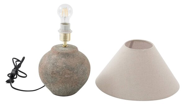 Lampa stołowa Thalorin Lucande, brązowy / rdzawy, salon / jadalnia, ceramika, skandynawski