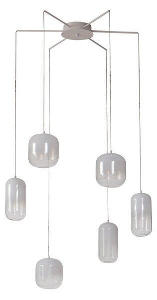 Lampa Wisząca Lucande, Avelina, biały, salon, szkło, nowoczesny