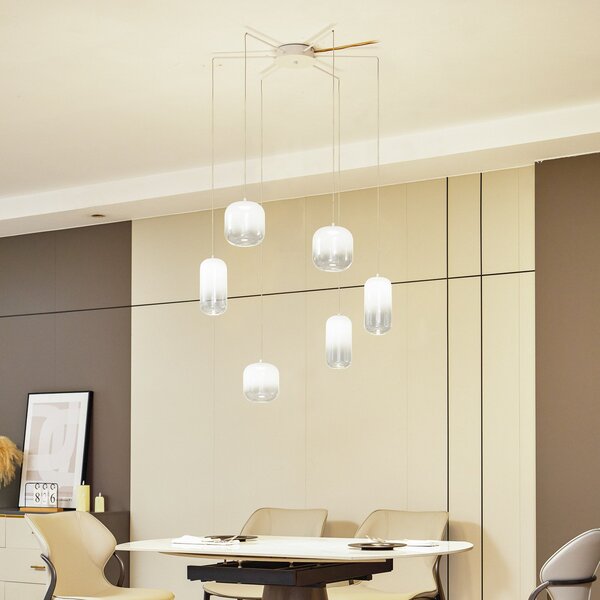 Lampa Wisząca Lucande, Avelina, biały, salon, szkło, nowoczesny