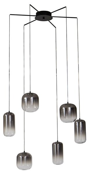 Lampa Wisząca Lucande, Avelina, szary, salon, szkło, nowoczesny