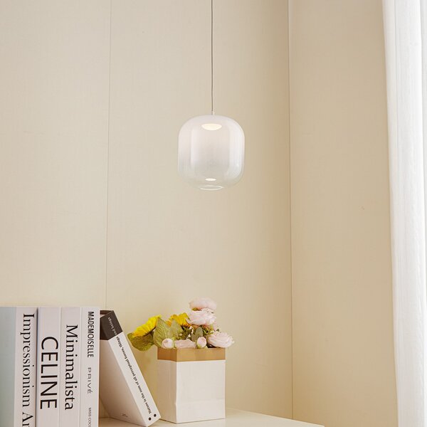 Lampa Wisząca Lucande, Avelinra, biały, salon, szkło, nowoczesny