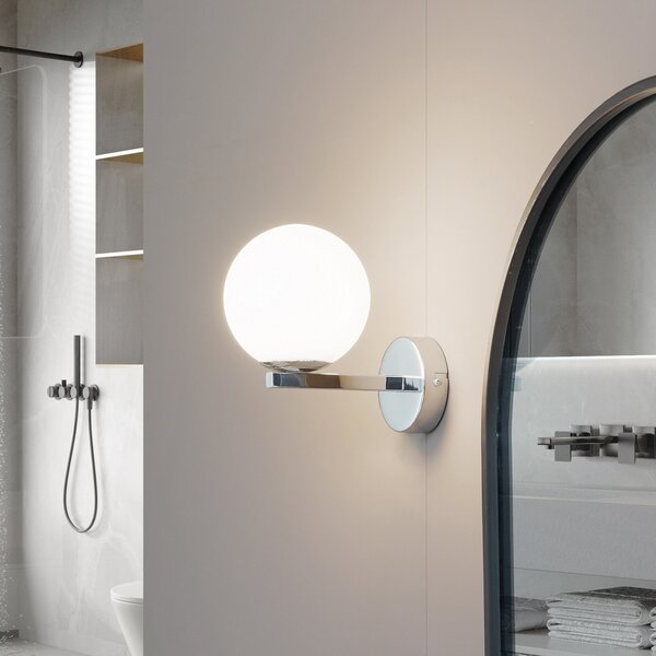 Lampa Ścienna Lucande, Bidolo, ściemnialny, metaliczny, łazienka, szkło