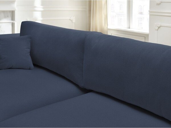 Niebieska rozkładana sofa ze schowkiem 265 cm Ezechiel – Bobochic Paris