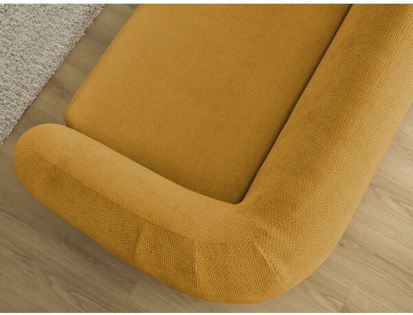 Musztardowa rozkładana sofa z tkaniny szenilowej 228 cm Neyo – Bobochic Paris
