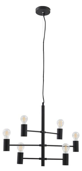 Lampa Wisząca Lucande, Aidas, ściemnialny, czarny, jadalnia, metal, nowoczesny