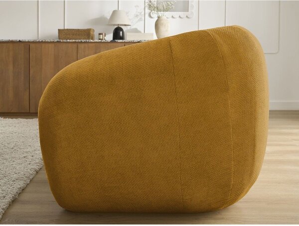 Musztardowa rozkładana sofa z tkaniny szenilowej 228 cm Neyo – Bobochic Paris