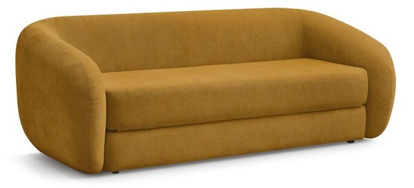 Musztardowa rozkładana sofa z tkaniny szenilowej 228 cm Neyo – Bobochic Paris