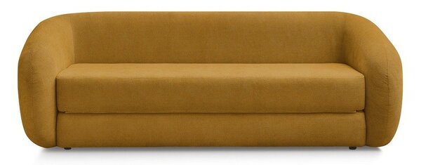 Musztardowa rozkładana sofa z tkaniny szenilowej 228 cm Neyo – Bobochic Paris