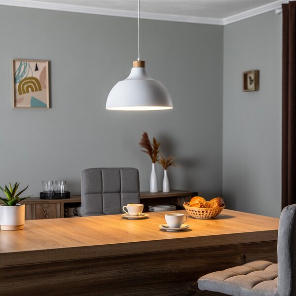 Lampa Wisząca Envostar, Kaitt, ściemnialny, biały, salon, metal, skandynawski