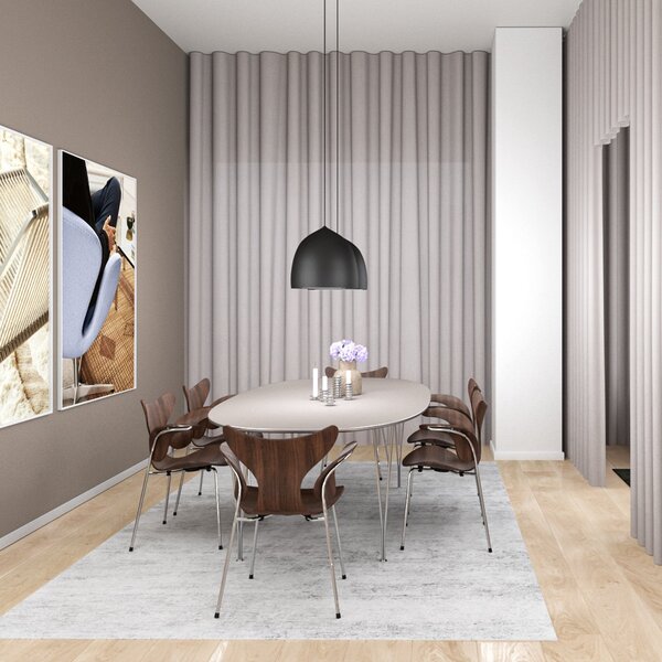 Lampa Wisząca FRITZ HANSEN, Suspence P2, ściemnialny, czarny, salon, metal, design