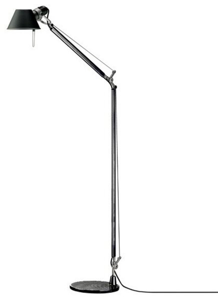 Lampa Podłogowa Artemide, czarny, salon, aluminium, design
