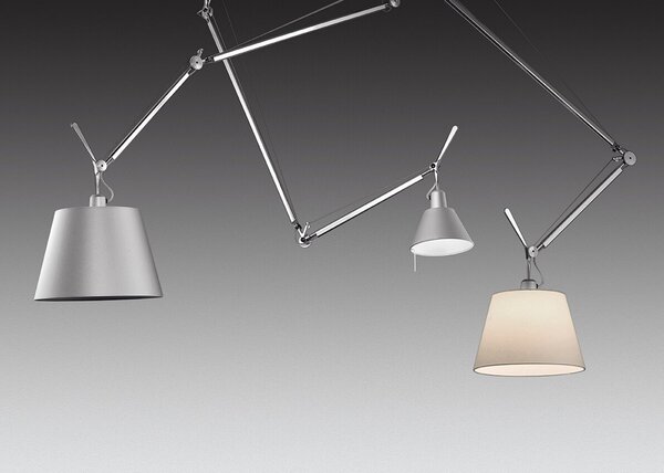 Lampa Wisząca Artemide, szary, salon, aluminium