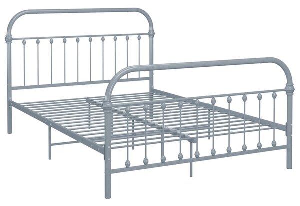 Szare metalowe łóżko w stylu loftowym 160 x 200 cm - Asal
