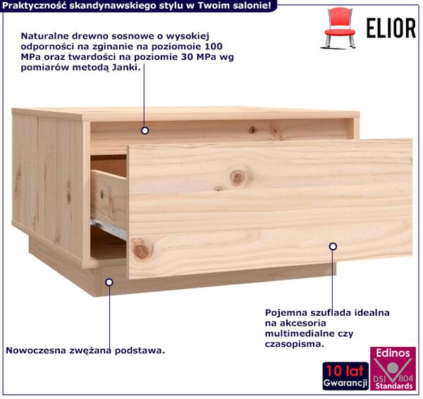 Stolik kawowy z litego drewna naturalny G3-W41