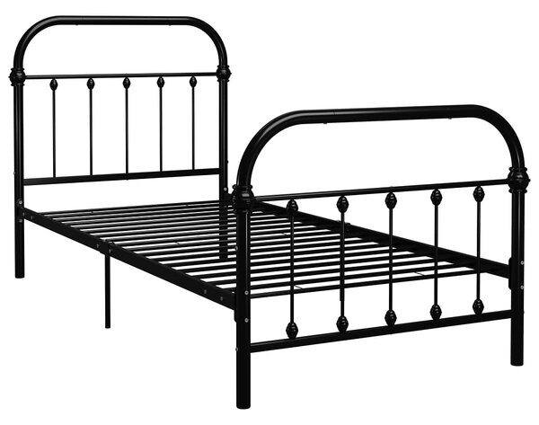Czarne metalowe łóżko industrialne 90 x 200 cm - Asal