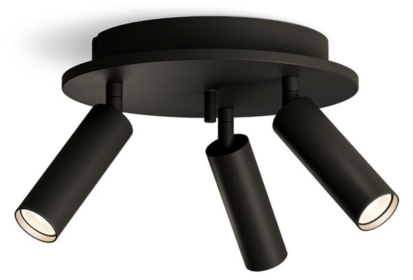 Pipeline 3 Lampa Sufitowa Round Matt Black - Herstal