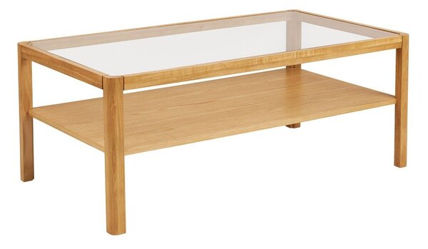 Stolik ze szklanym blatem w naturalnym kolorze 60x110 cm Lourmarin – House Nordic