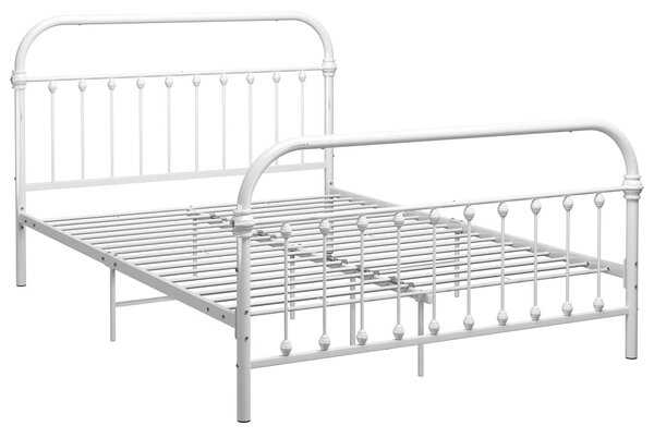 Białe minimalistyczne łóżko metalowe 120 x 200 cm - Asal