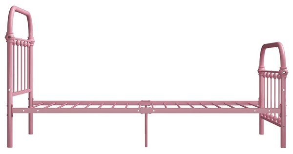 Różowe metalowe łóżko loftowe 120x200 cm F8-P67