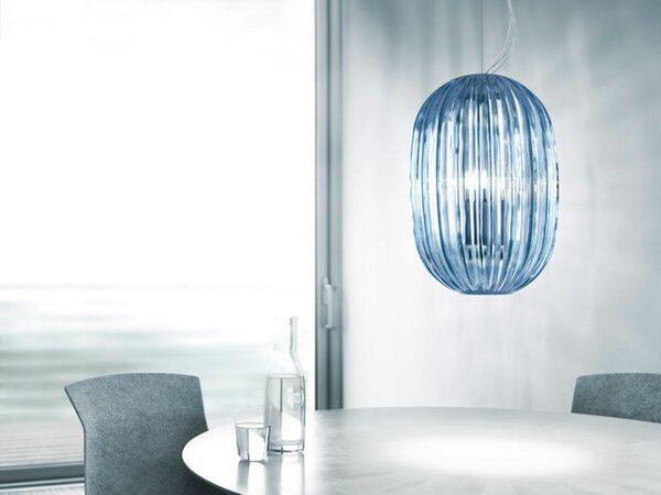Lampa Wisząca Foscarini, niebieski, jadalnia, tworzywo sztuczne
