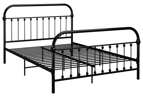 Czarne metalowe łózko w stylu loft 140x200 cm - Asal