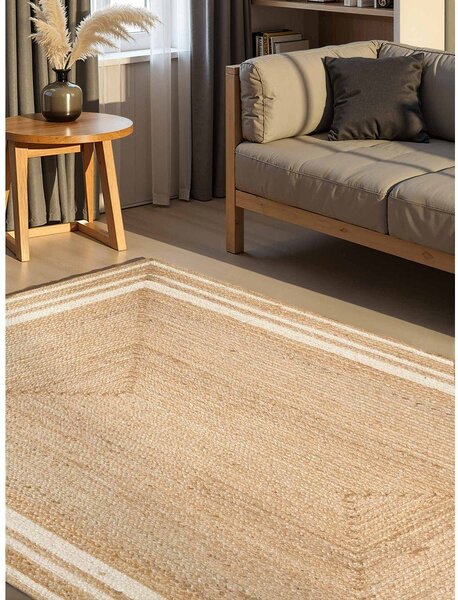 Kremowy/w naturalnym kolorze dywan z juty dwustronny/tkany ręcznie 80x150 cm Looma – Hanse Home