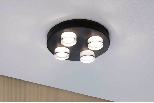 Kame 4 Kinkiet/lampa sufitowa IP44 czarna - Paulmann