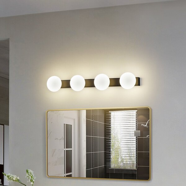 Lampa Ścienna Lucande, Myrra, czarny, łazienka, aluminium, nowoczesny
